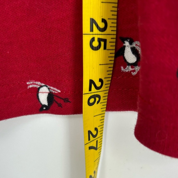 Karen Scott Red Skiing Penguins Printed Cotton Mock-Neck Top - Picture 8 of 9